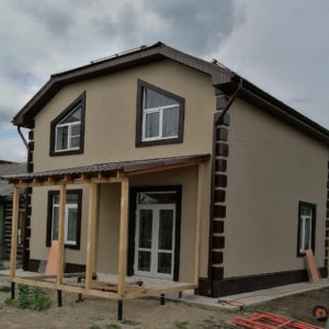 Отделка фасада декоративной штукатуркой 160м2