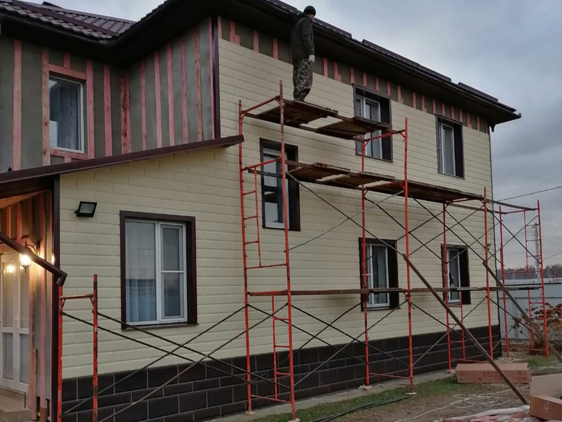 Отделка фасада сайдингом 150м2