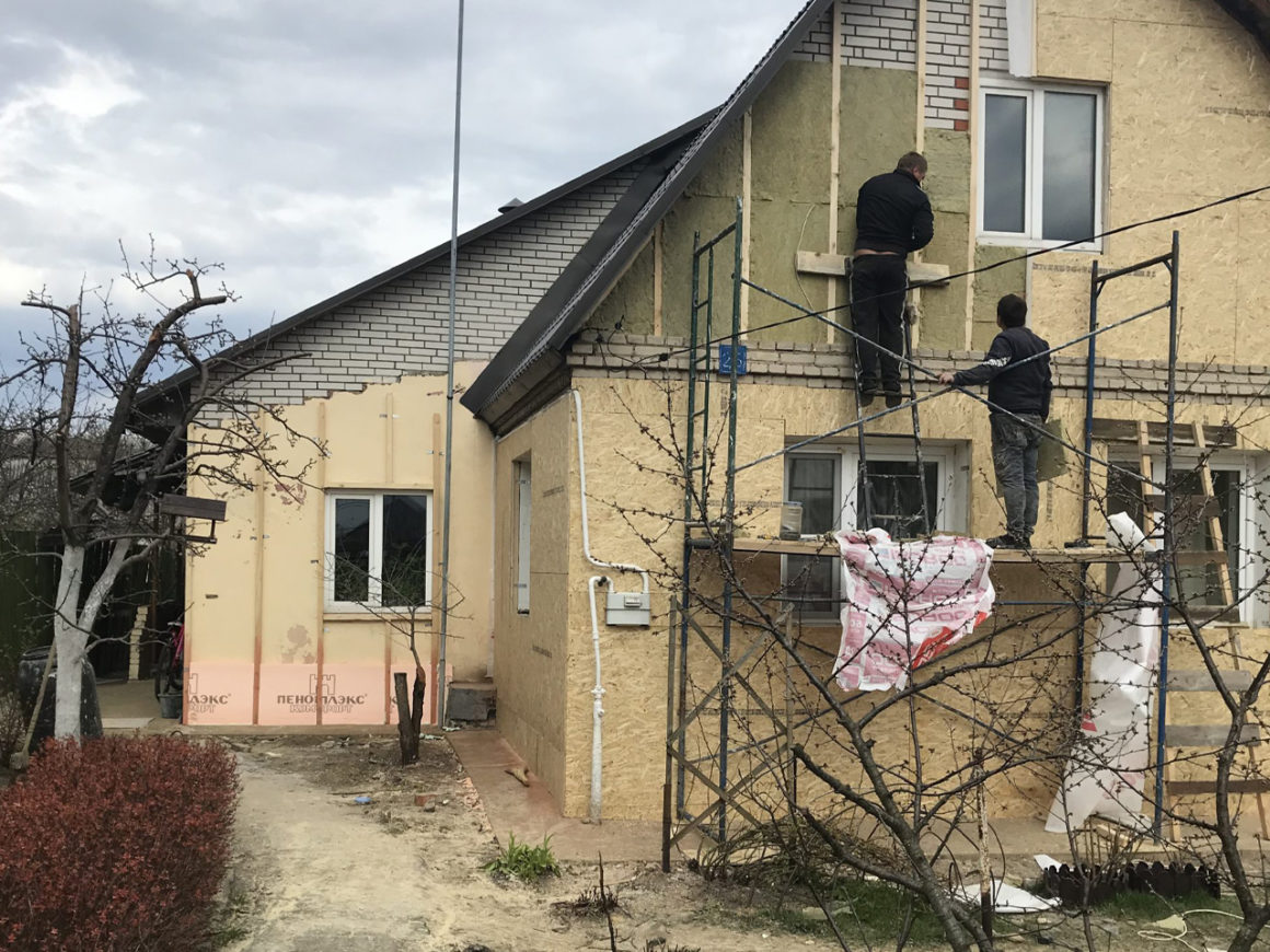 Утепление и обшивка фасада мягким сайдингом 150м2